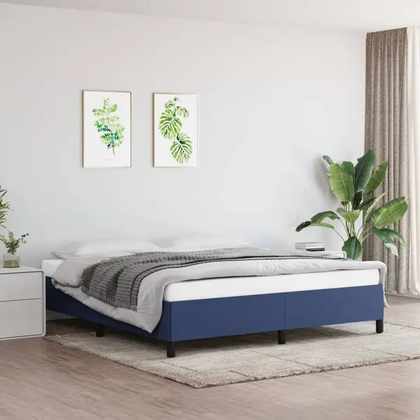 Gossi cadru de pat fara saltea, albastru, 180x200 cm, textil