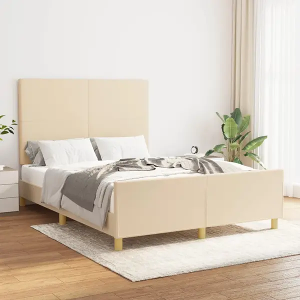 Gossi cadru de pat fara saltea, crem, 140x190 cm, textil