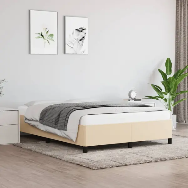 Gossi cadru de pat fara saltea, crem, 140x190 cm, textil