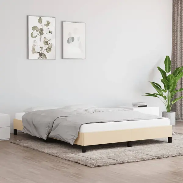 Gossi cadru de pat fara saltea, crem, 140x200 cm, textil