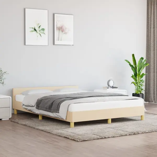 Gossi cadru de pat fara saltea, crem, 140x200 cm, textil