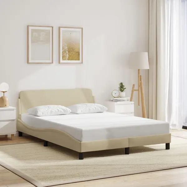 Gossi cadru de pat fara saltea, crem, 140x200 cm, textil
