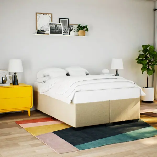 Gossi cadru de pat fara saltea, crem, 140x200 cm, textil