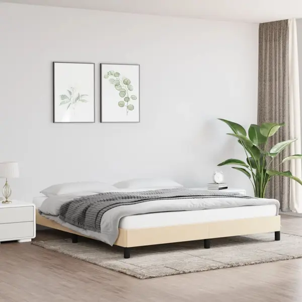 Gossi cadru de pat fara saltea, crem, 160x200 cm, textil