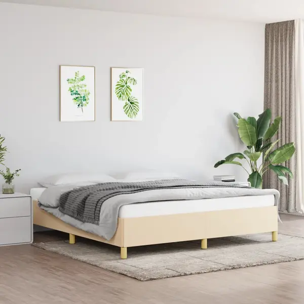 Gossi cadru de pat fara saltea, crem, 180x200 cm, textil