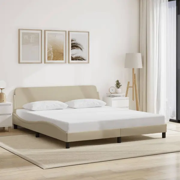 Gossi cadru de pat fara saltea, crem, 180x200 cm, textil