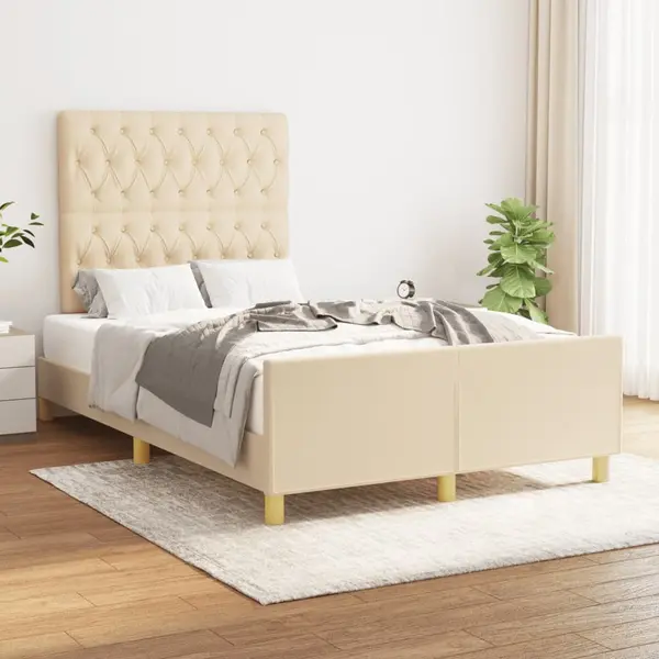 Gossi cadru de pat fara saltea crema 120x190 cm tesatura