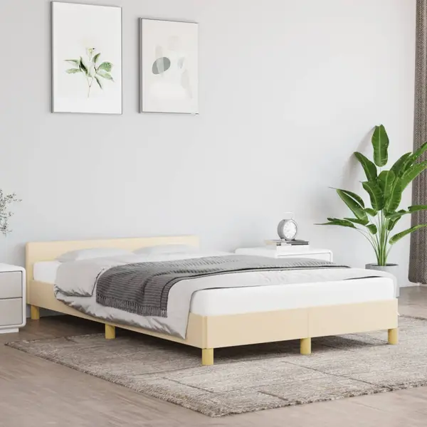 Gossi cadru de pat fara saltea crema 120x190 cm tesatura
