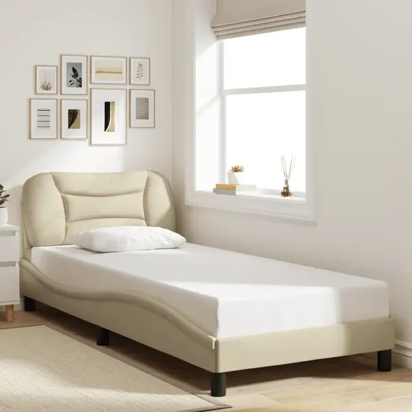 Gossi cadru de pat fara saltea crema 80x200 cm tesatura