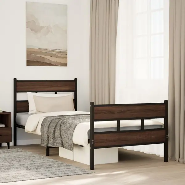 Gossi cadru de pat fara saltea, cu tablie de cap/picioare, 90x190 cm