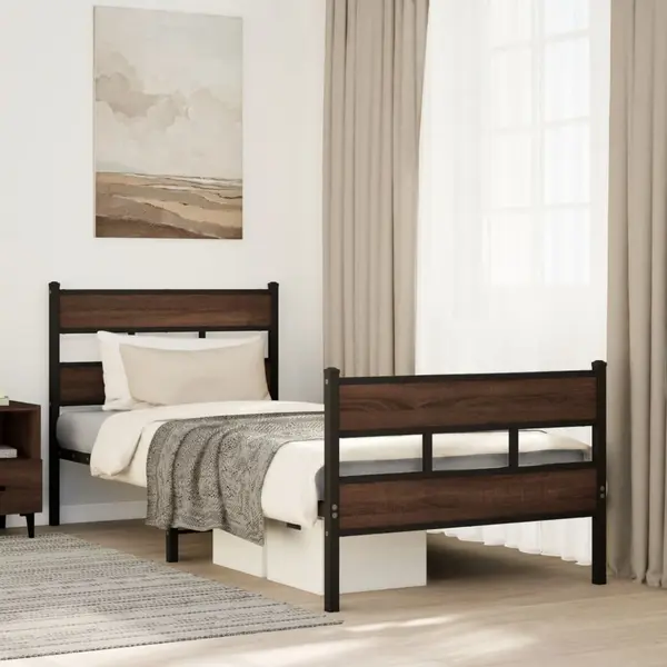 Gossi cadru de pat fara saltea, cu tablie de cap/picioare, 90x200 cm