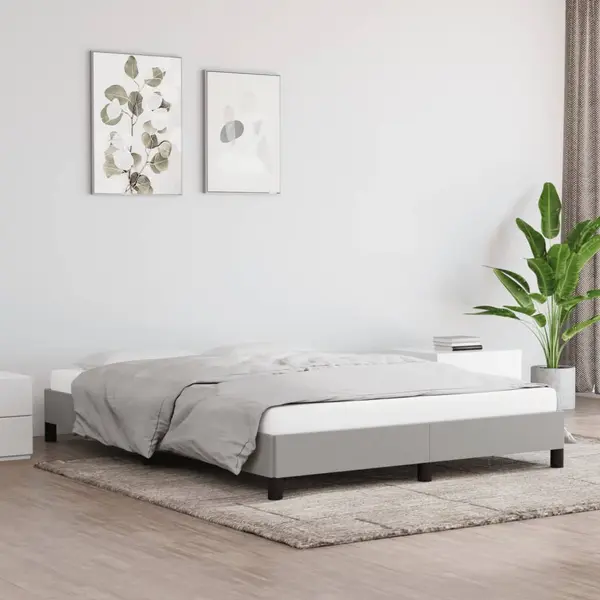 Gossi cadru de pat fara saltea, gri deschis, 140x190 cm, textil