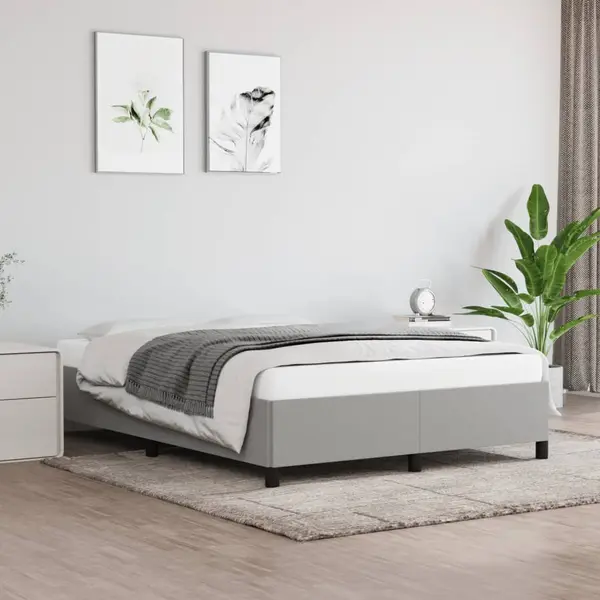 Gossi cadru de pat fara saltea, gri deschis, 140x200 cm, textil