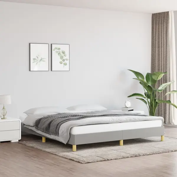 Gossi cadru de pat fara saltea, gri deschis, 180x200 cm, textil