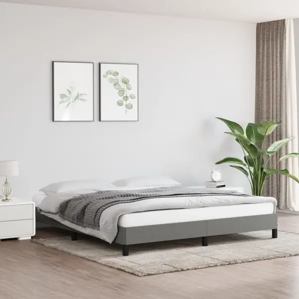 Gossi cadru de pat fara saltea, gri inchis, 160x200 cm, textil