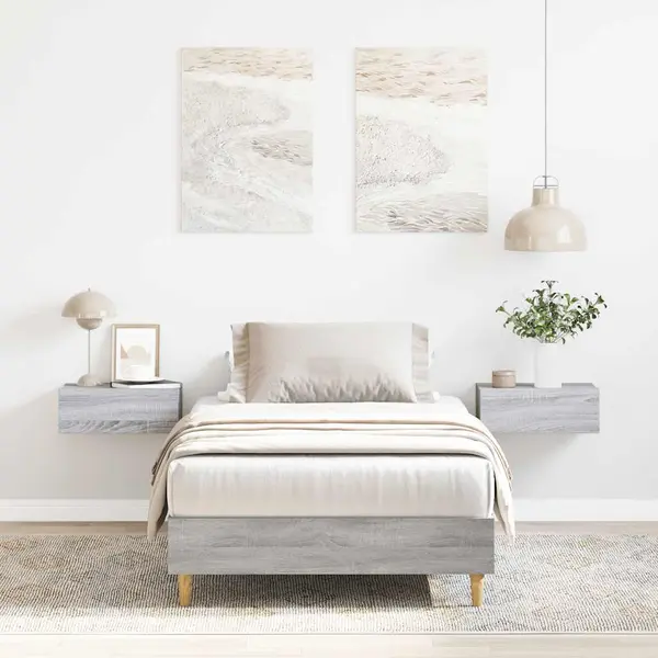 Gossi cadru de pat fara saltea gri sonoma 90x190 cm lemn prelucrat