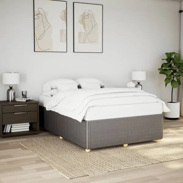 Gossi cadru de pat fara saltea, gri taupe, 140x190 cm, textil