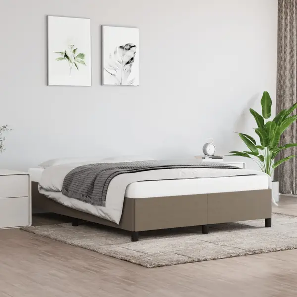 Gossi cadru de pat fara saltea, gri taupe, 140x190 cm, textil