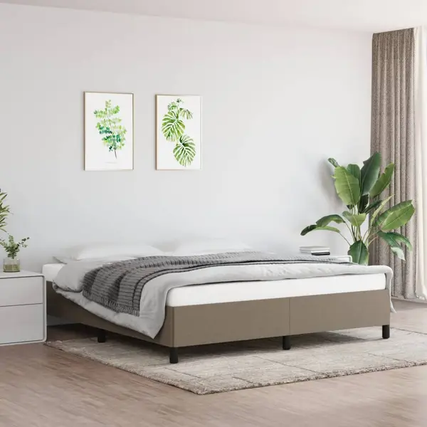 Gossi cadru de pat fara saltea, gri taupe, 160x200 cm, textil