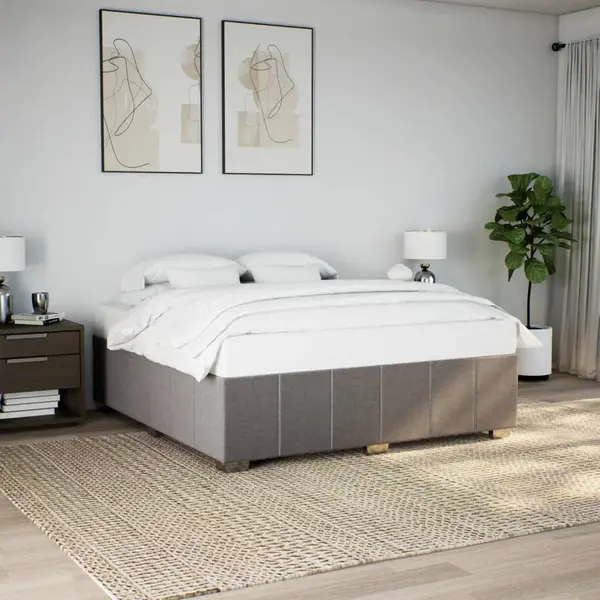 Gossi cadru de pat fara saltea, gri taupe, 180x200 cm, textil