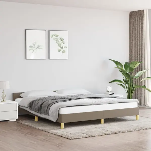 Gossi cadru de pat fara saltea, gri taupe, 180x200 cm, textil