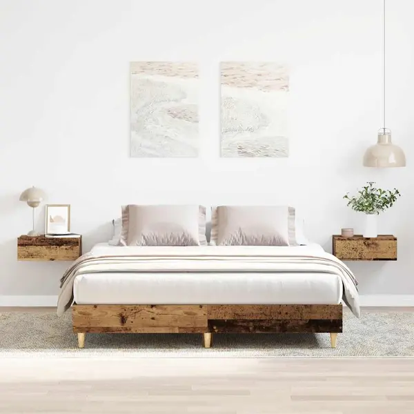 Gossi cadru de pat fara saltea lemn vechi 150x200 cm lemn prelucrat