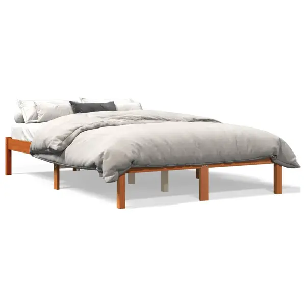 Gossi cadru de pat fara saltea, maro ceruit 140x200 cm lemn masiv pin
