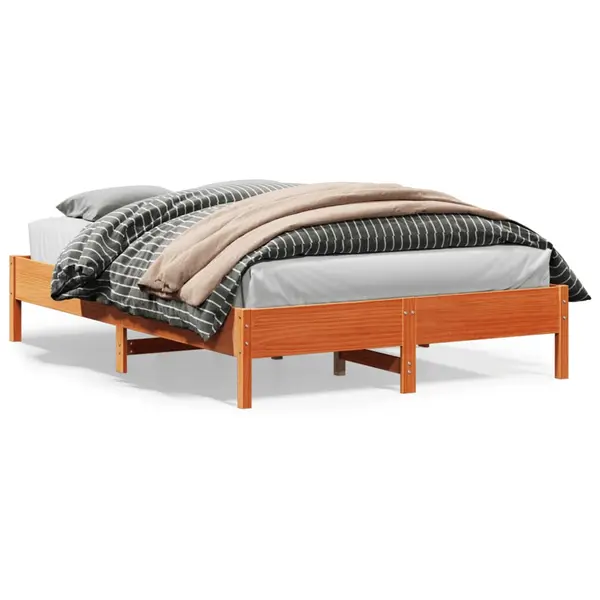 Gossi cadru de pat fara saltea, maro ceruit 150x200 cm lemn masiv pin