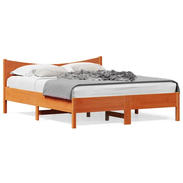 Gossi cadru de pat fara saltea, maro ceruit 150x200 cm lemn masiv pin