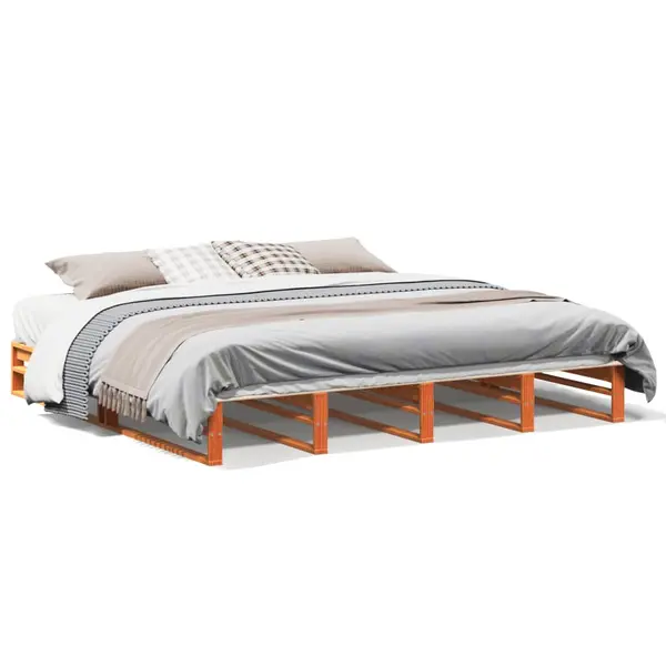 Gossi cadru de pat fara saltea, maro ceruit 180x200 cm lemn masiv pin