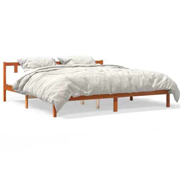 Gossi cadru de pat fara saltea, maro ceruit 180x200 cm lemn masiv pin