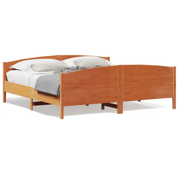 Gossi cadru de pat fara saltea, maro ceruit 180x200 cm lemn masiv pin
