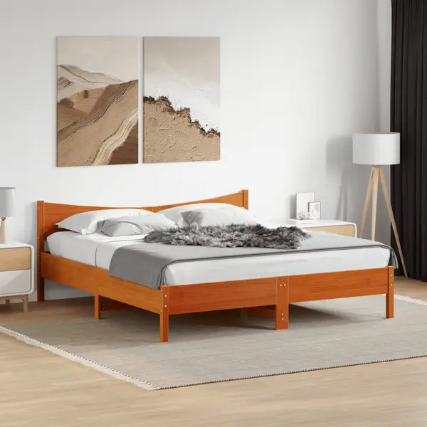 Gossi cadru de pat fara saltea, maro ceruit 180x200 cm lemn masiv pin