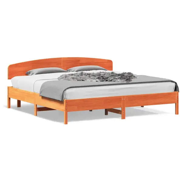 Gossi cadru de pat fara saltea, maro ceruit 180x200 cm lemn masiv pin
