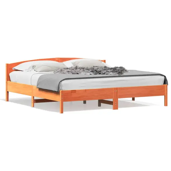 Gossi cadru de pat fara saltea, maro ceruit 180x200 cm lemn masiv pin