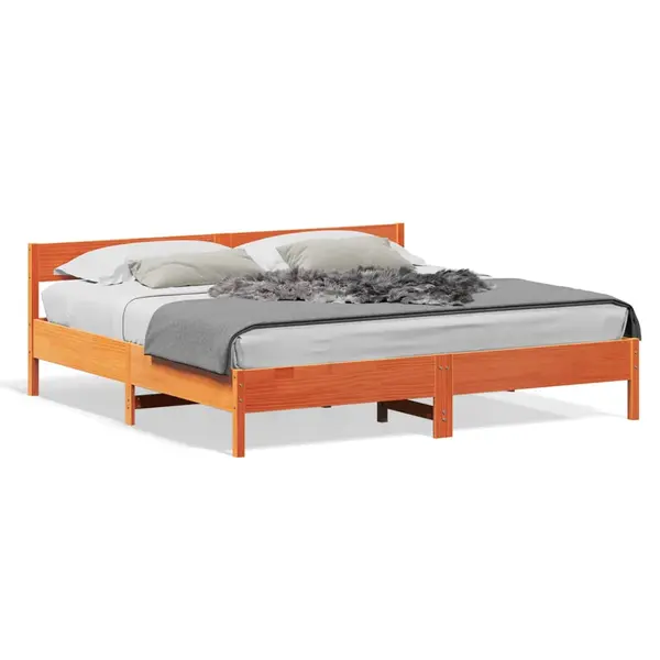 Gossi cadru de pat fara saltea, maro ceruit 180x200 cm lemn masiv pin