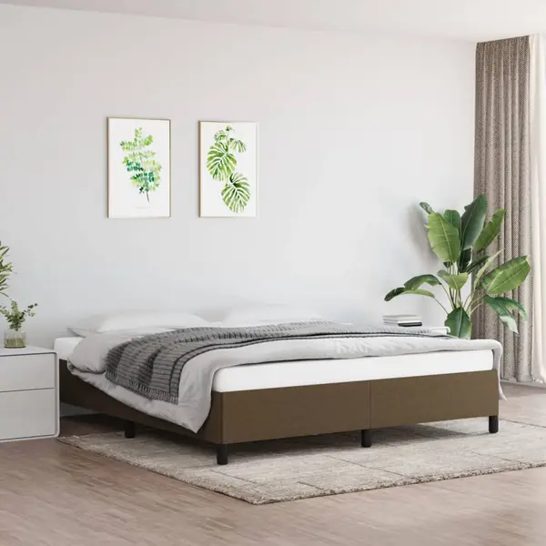 Gossi cadru de pat fara saltea, maro inchis, 160x200 cm, textil