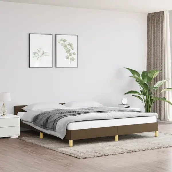 Gossi cadru de pat fara saltea, maro inchis, 180x200 cm, textil