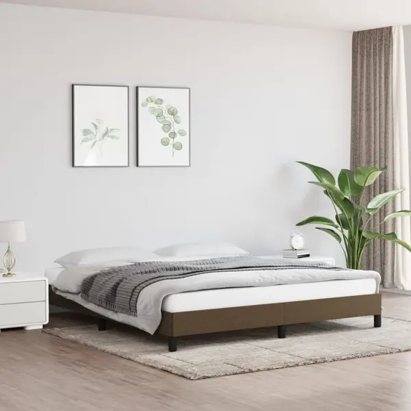 Gossi cadru de pat fara saltea, maro inchis, 180x200 cm, textil