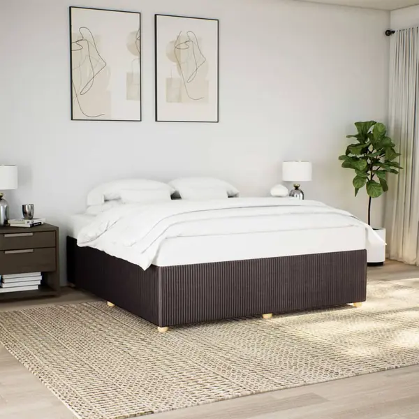 Gossi cadru de pat fara saltea, maro inchis, 200x200 cm, textil