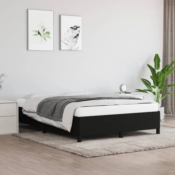 Gossi cadru de pat fara saltea, negru, 140x190 cm, textil