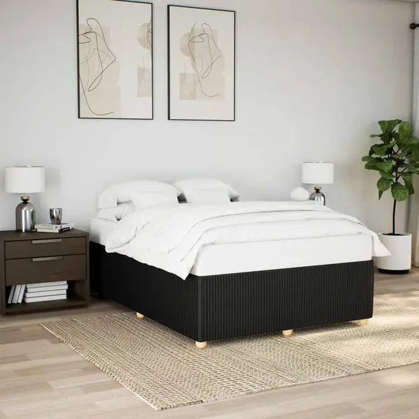 Gossi cadru de pat fara saltea, negru, 140x190 cm, textil