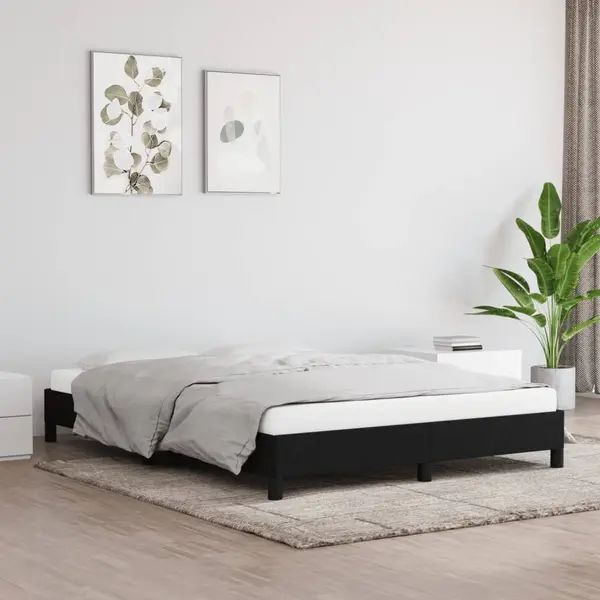 Gossi cadru de pat fara saltea, negru, 140x200 cm, textil