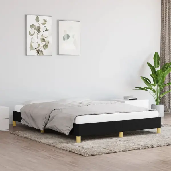 Gossi cadru de pat fara saltea, negru, 140x200 cm, textil