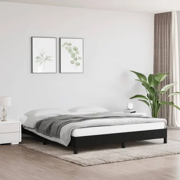 Gossi cadru de pat fara saltea, negru, 160x200 cm, textil