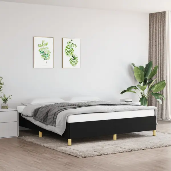 Gossi cadru de pat fara saltea, negru, 160x200 cm, textil