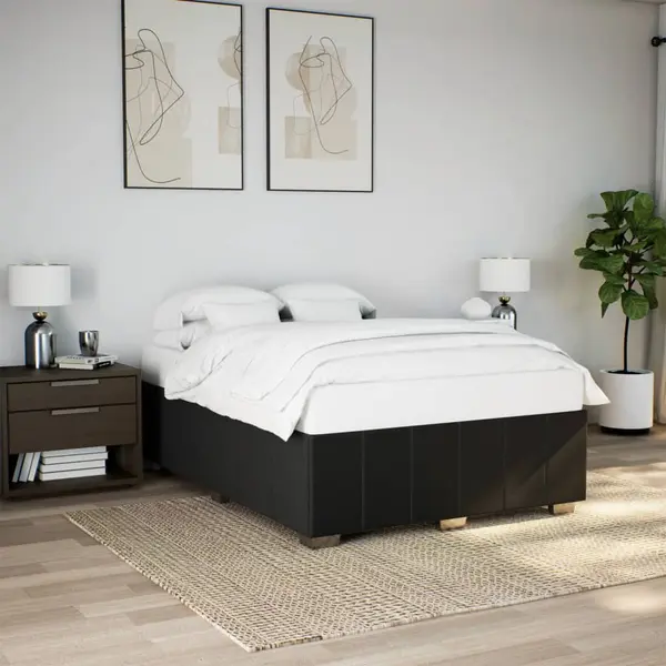 Gossi cadru de pat fara saltea, negru, 160x200 cm, textil