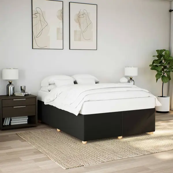 Gossi cadru de pat fara saltea, negru, 160x200 cm, textil
