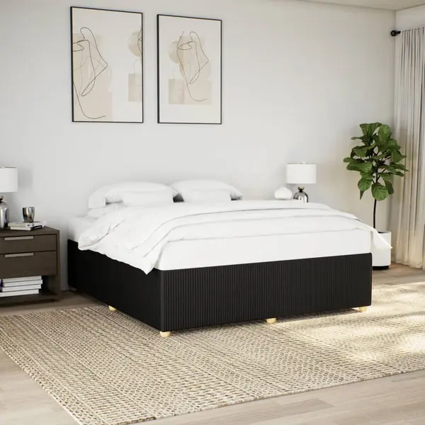 Gossi cadru de pat fara saltea, negru, 180x200 cm, textil
