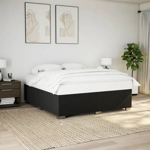 Gossi cadru de pat fara saltea, negru, 180x200 cm, textil